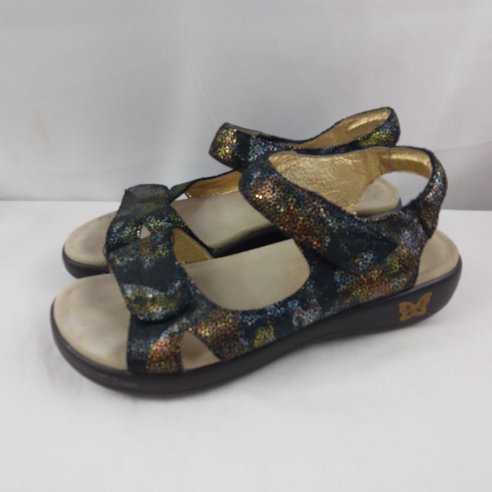 Alegria Joy Oh Snap Joy-483 Black Iridescent Leather Women's Size 38 US 8 8.5 - Picture 4 of 10